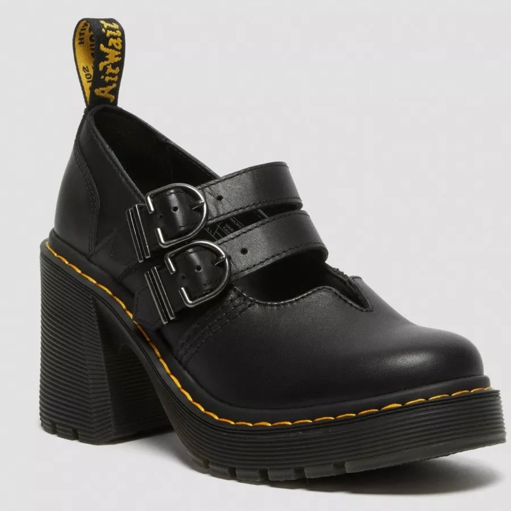 Doc Martens EVIEE SENDAL LEATHER HEELED SHOES Size 8